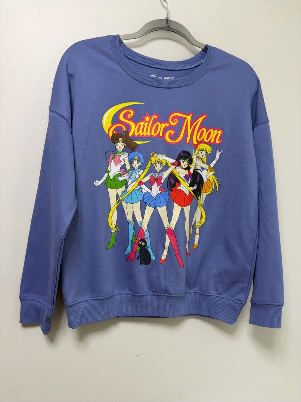 Sailor Moon Graphic Sweatshirt Periwinkle Blue Purple Size Small Official Anime